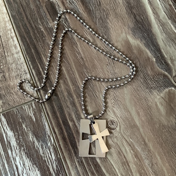 $5 add-on to any Bundle!!  
Metal cross cut-out pennant and chain - Picture 3 of 7